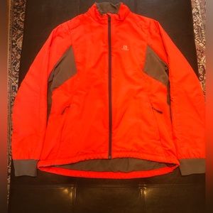 Women's Salomon Softshell Clima Wind Jacket Large Red And Gray EUC!